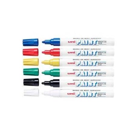 Sanford Sanford® Uni Paint Marker, Oil-Based, Medium, Assorted Ink, 6/Set 63630